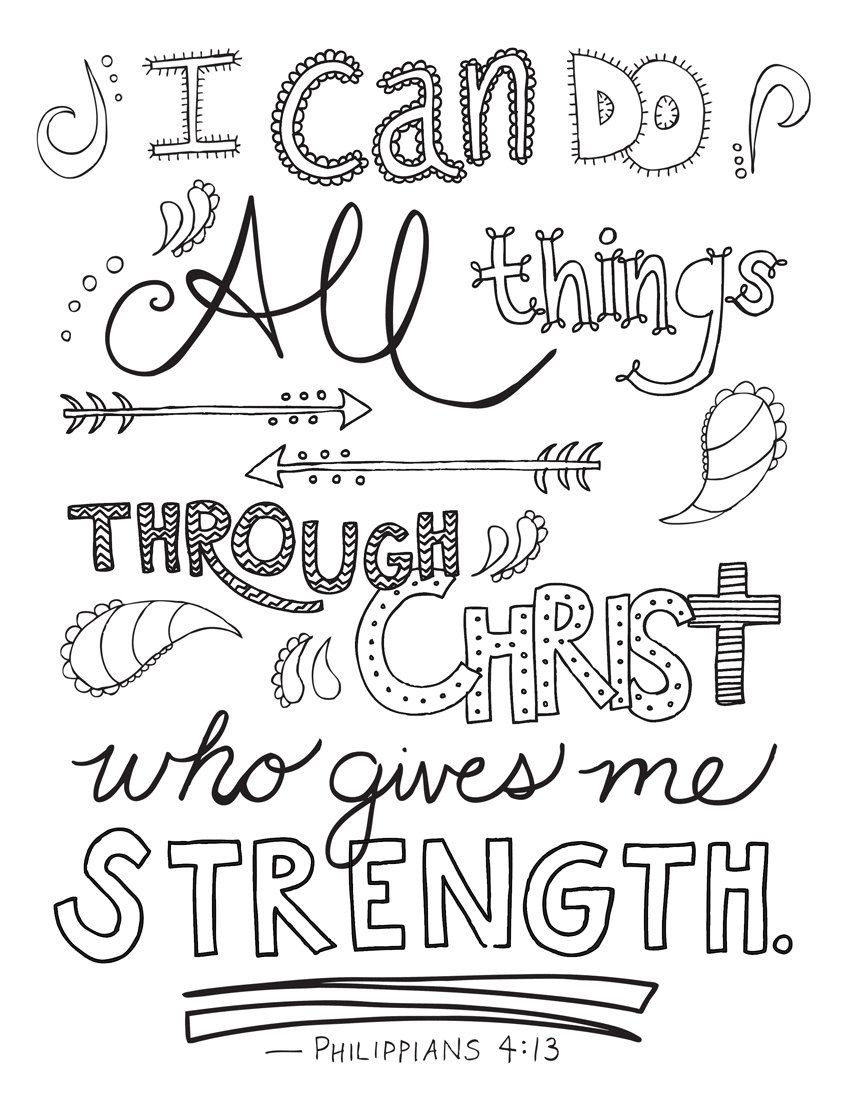 Free Bible Coloring Pages For Kids
 Bible Verse Coloring Page Philippians 4 13 by