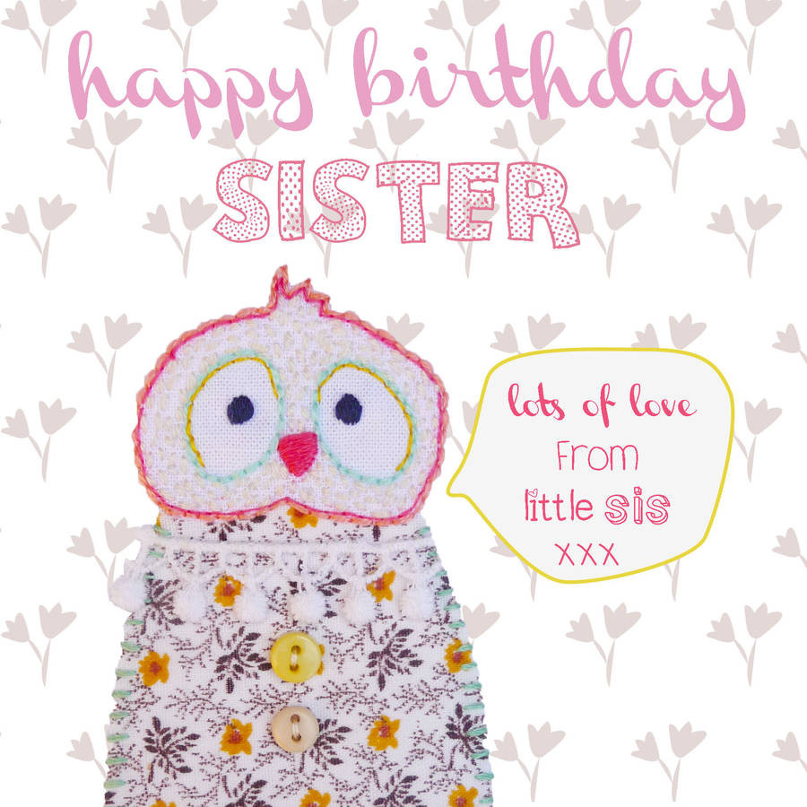 Free Birthday Cards For Sister
 happy birthday sister greeting card by buttongirl designs