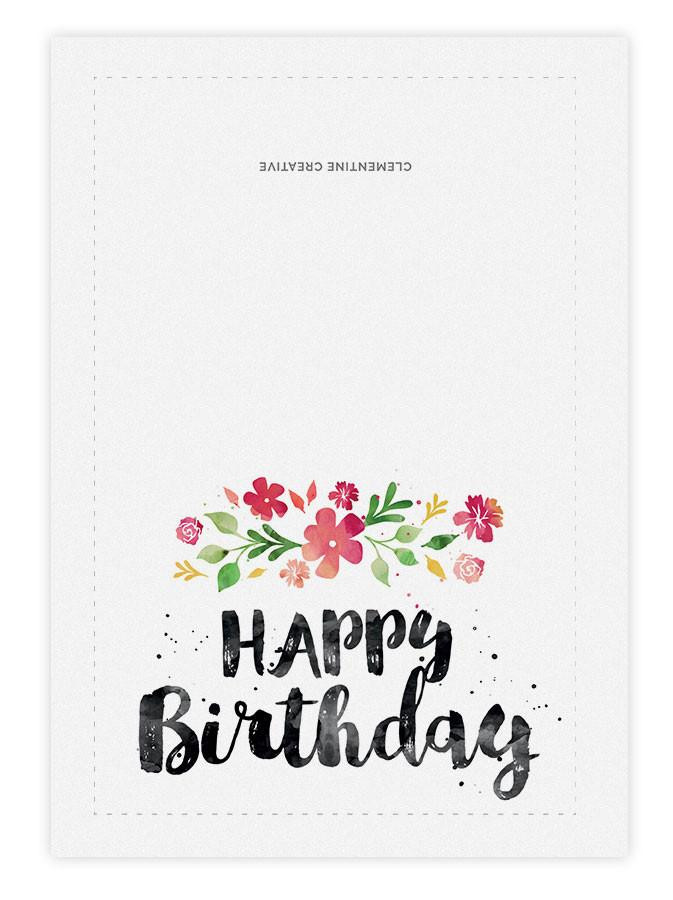 Free Birthday Greeting Cards
 Printable Birthday Card Spring Blossoms – Clementine
