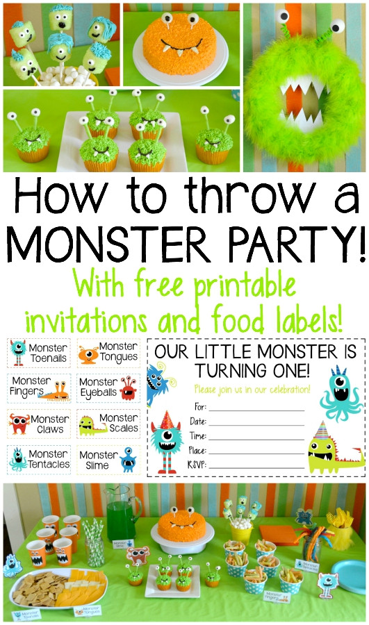 Free Birthday Party Ideas
 How to Throw a Monster Party FREE Printable Invites and