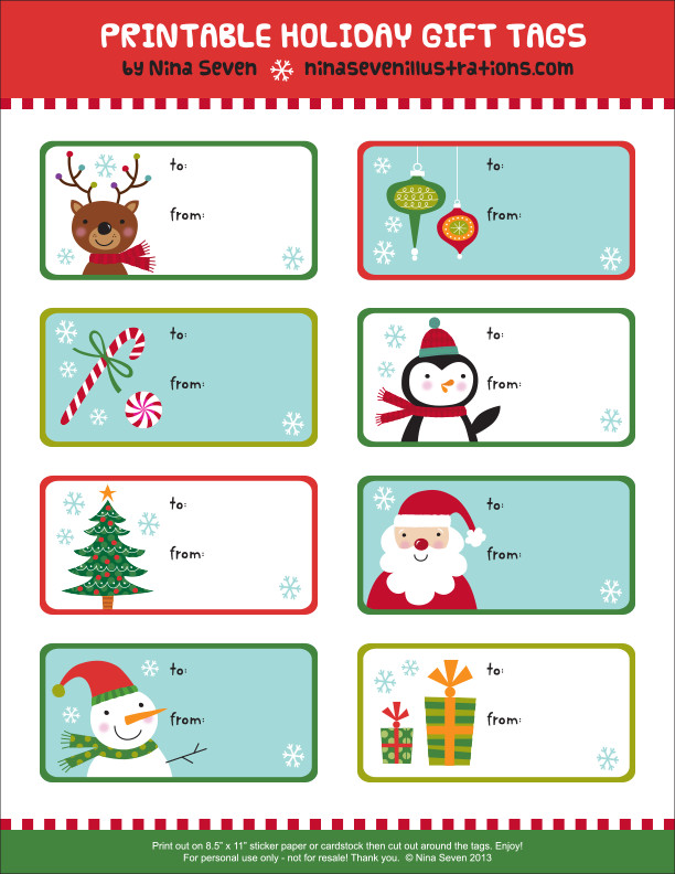 Free Christmas Gifts For Children
 nina seven FREE Printable Holiday Gift tags