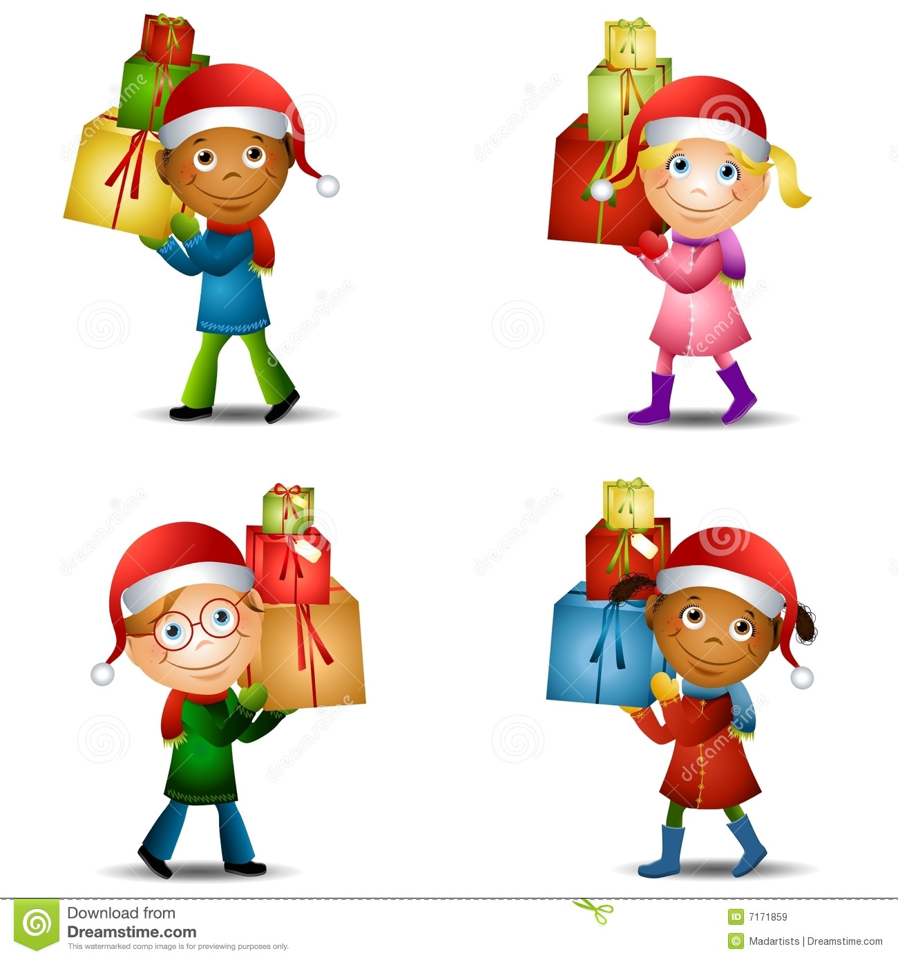 Free Christmas Gifts For Children
 Christmas Kids With Gifts 2 Royalty Free Stock