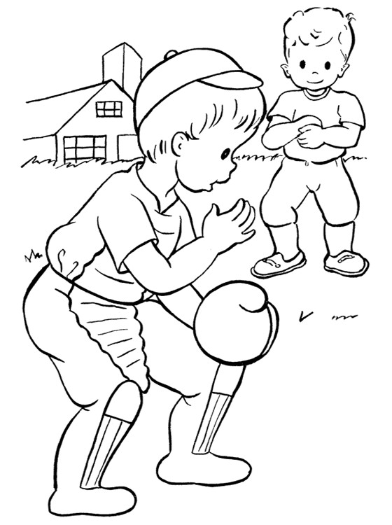 Free Coloring Pages For Kids To Print
 Kids Page Baseball Coloring Pages