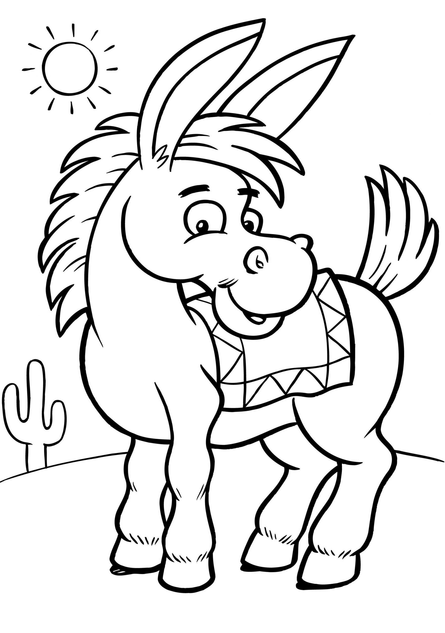 Free Coloring Pages For Kids To Print
 Free Printable Donkey Coloring Pages For Kids