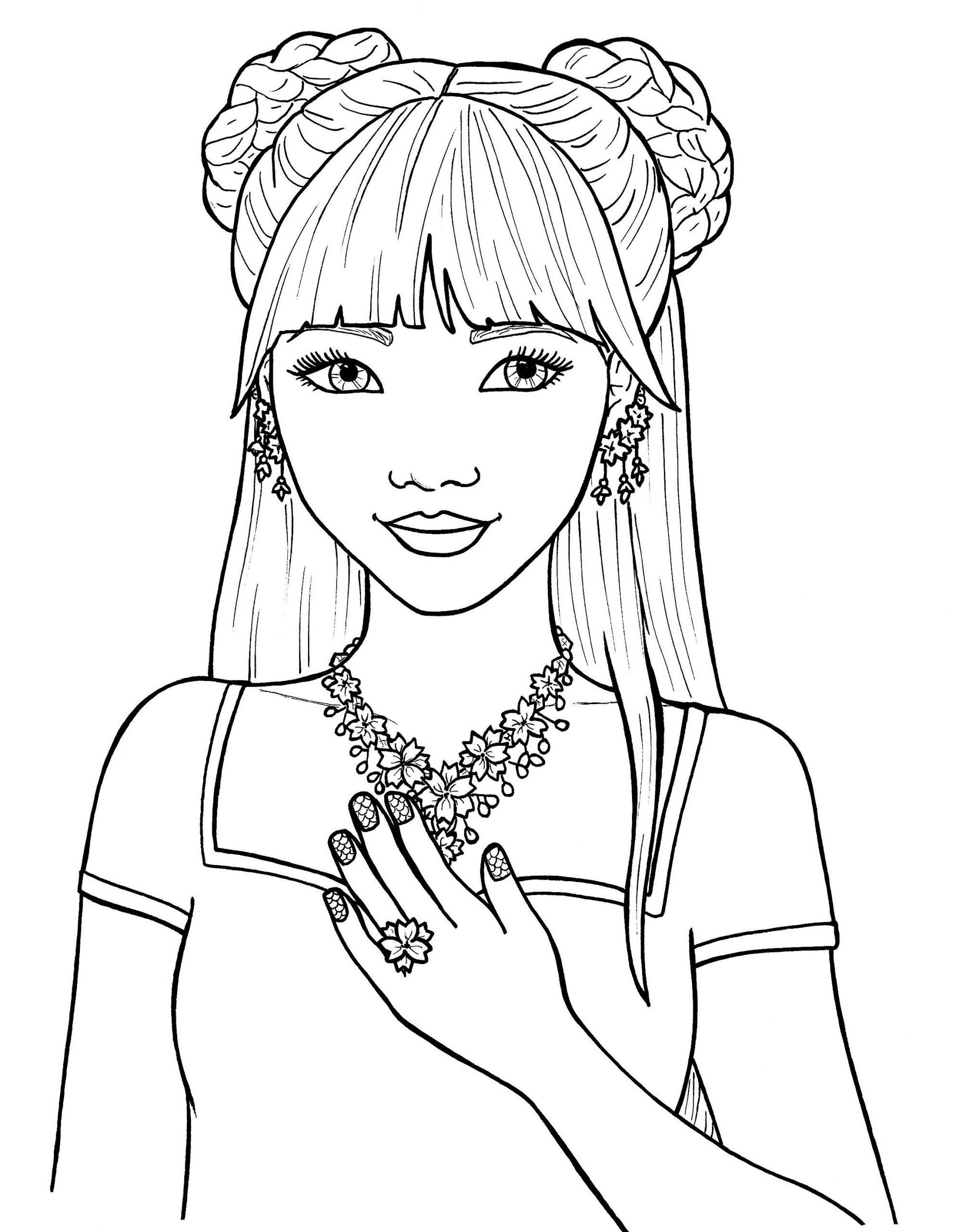 Free Coloring Pages Of Girls
 Pretty Girls Coloring Pages Free