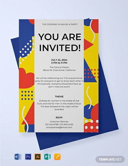 Free Email Birthday Invitations
 FREE Email Party Invitation Template Word