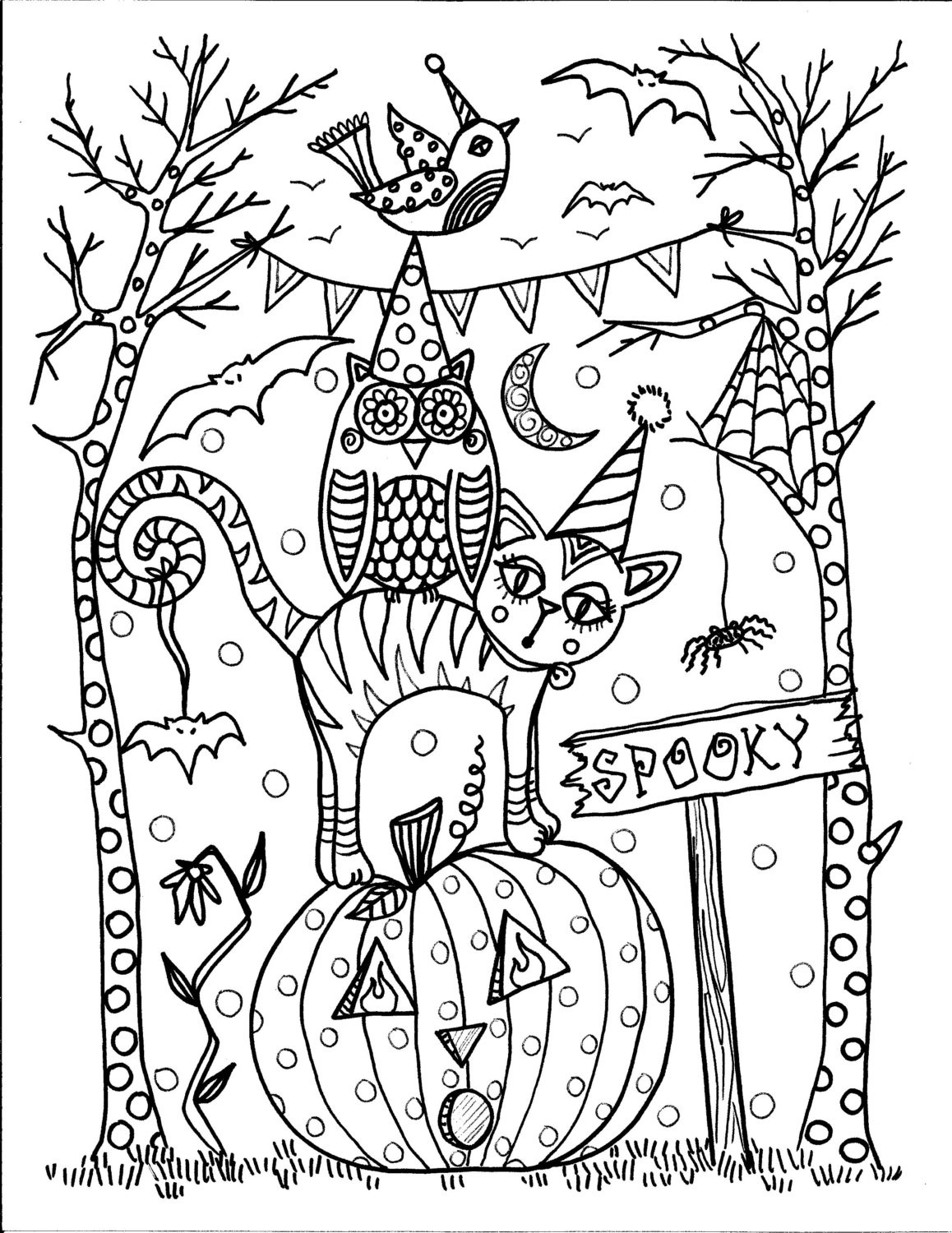 Free Halloween Coloring Pages For Kids
 5 pages Instant Download Halloween Coloring pages 5