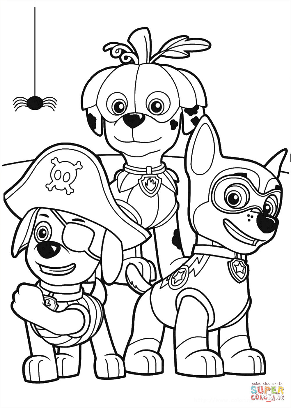 Free Halloween Printable Coloring Pages
 Paw Patrol Halloween Party coloring page