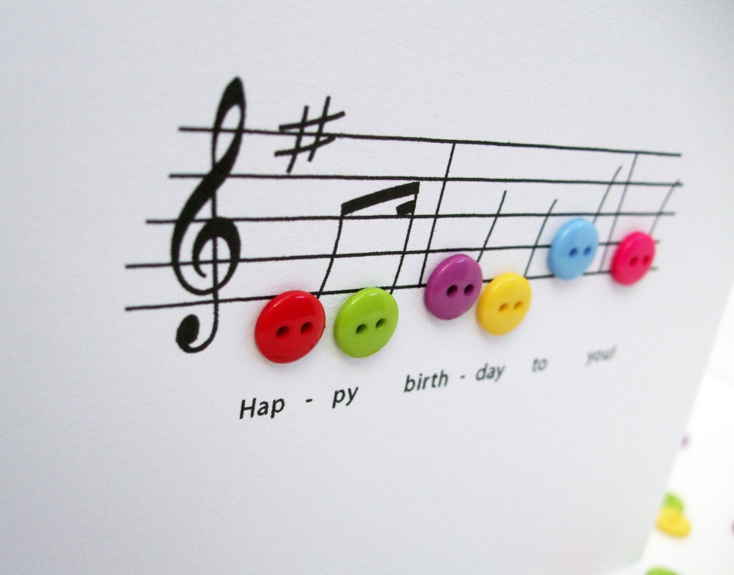 Free Musical Birthday Cards
 Happy Birthday Music Card Birthday Card with Button Notes