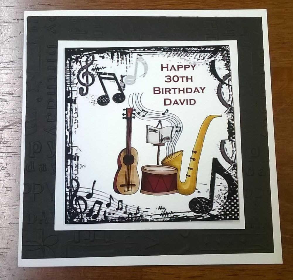 Free Musical Birthday Cards
 Mens La s personalised handmade birthday card music