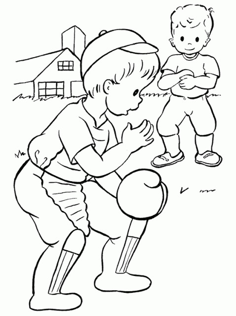 Free Online Coloring Pages For Kids
 Kids Page Baseball Coloring Pages