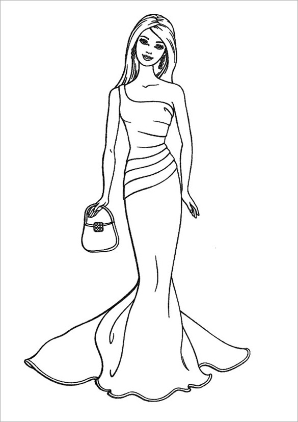 Free Printable Barbie Coloring Pages
 20 Barbie Coloring Pages DOC PDF PNG JPEG EPS