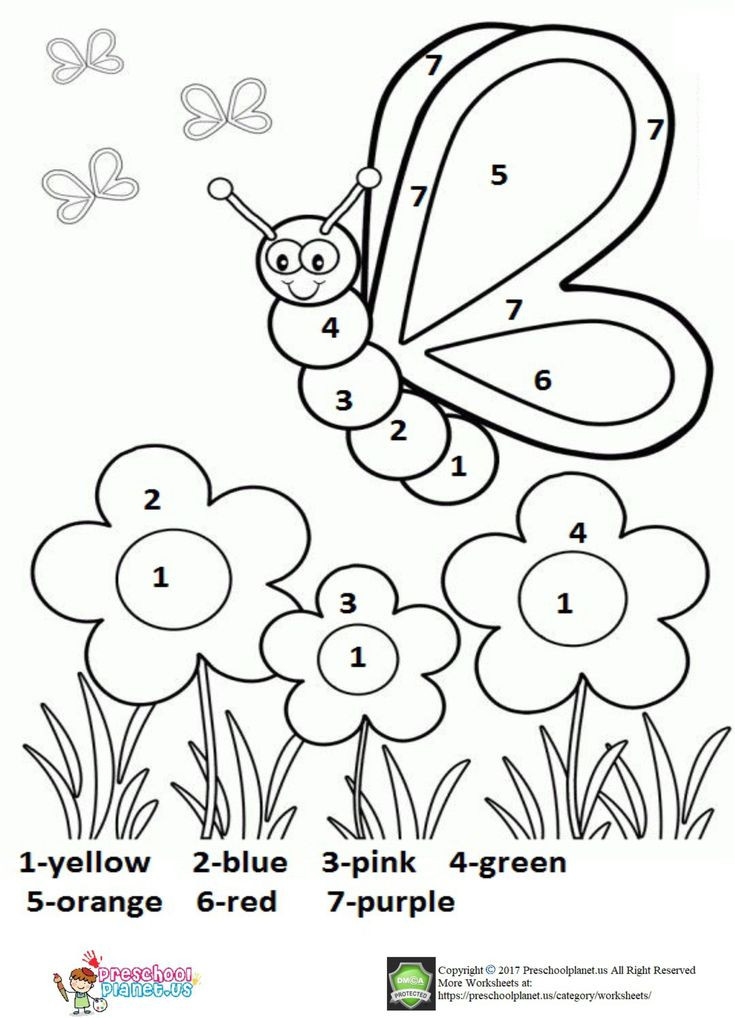 Free Printable Coloring Pages For Kindergarten
 Color by number spring worksheet for kids