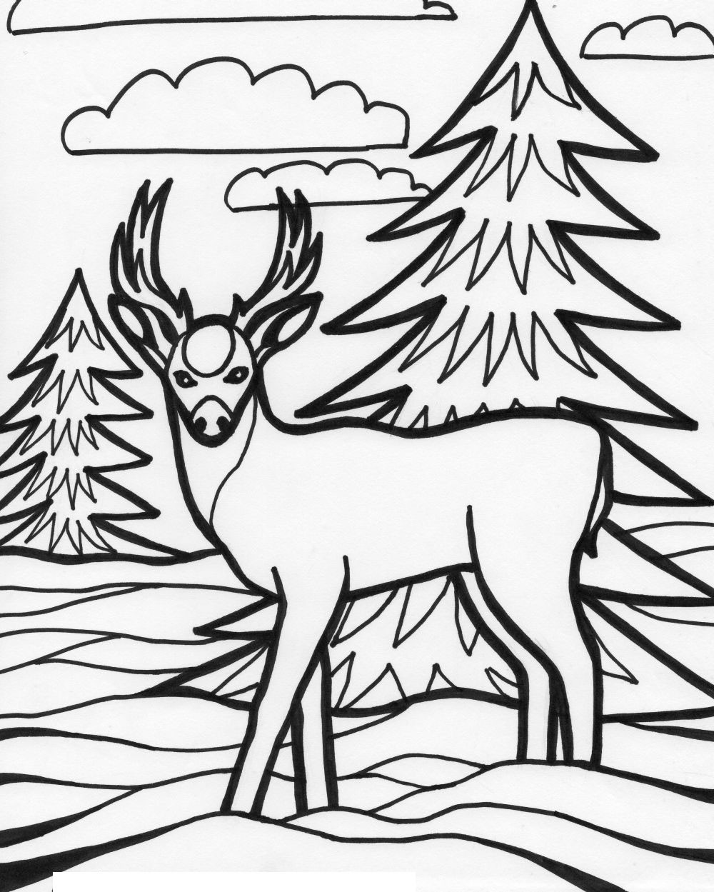 Free Printable Coloring Sheets
 For Education New Animal Deer Coloring Pages