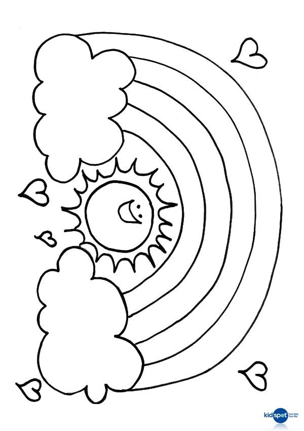 Free Printable Sun Coloring Pages
 Free line Rainbpw Sun Colouring Page