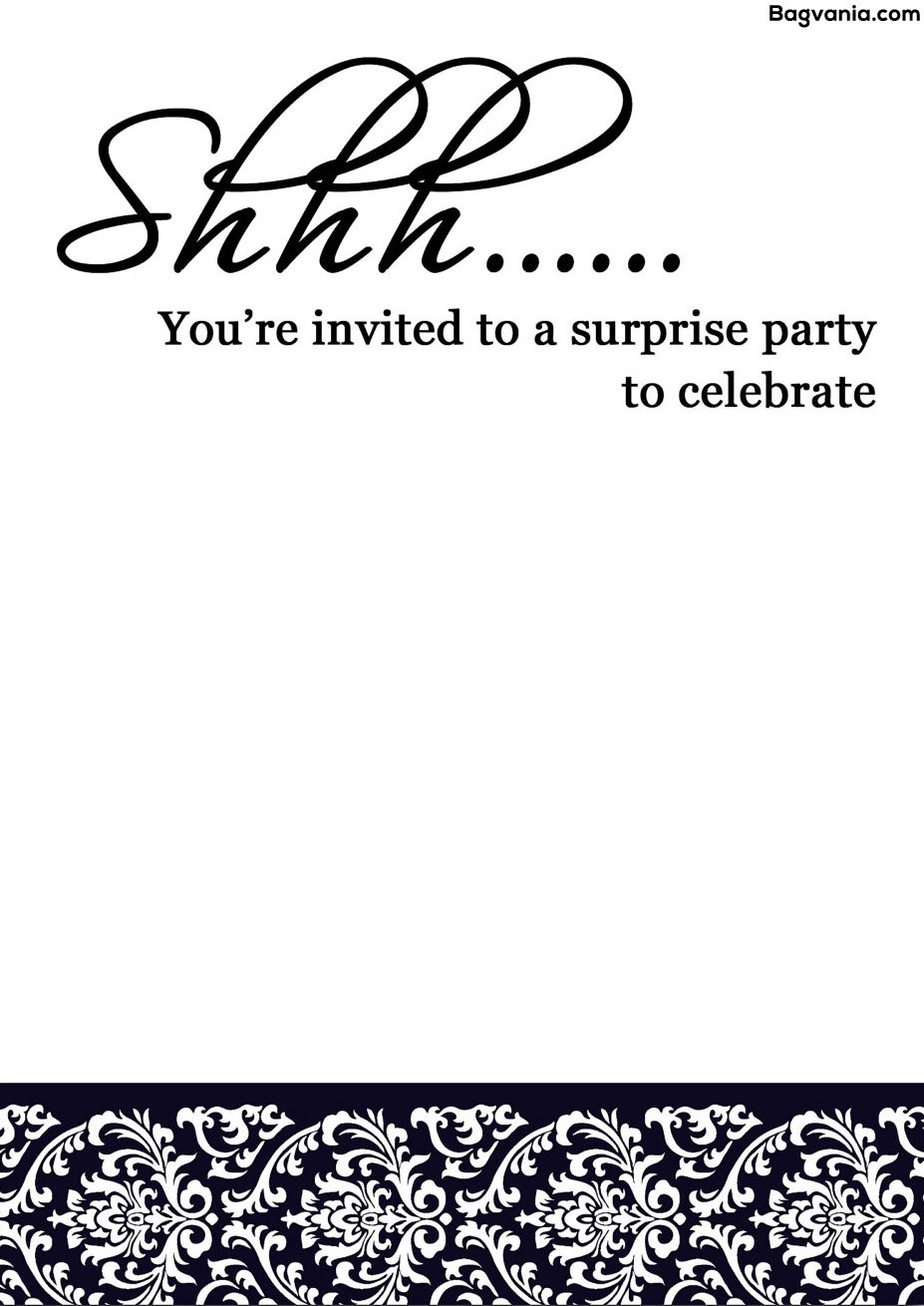 Free Printable Surprise Birthday Party Invitations
 Free Printable Surprise Birthday Invitations – Bagvania