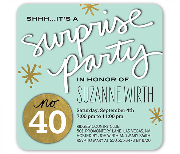 Free Printable Surprise Birthday Party Invitations
 26 Surprise Birthday Invitation Templates – Free Sample