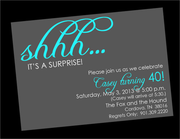 Free Printable Surprise Birthday Party Invitations
 26 Surprise Birthday Invitation Templates – Free Sample
