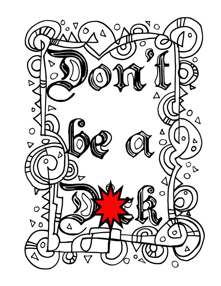 Free Printable Swear Word Coloring Pages
 Swear Word Coloring sheet Page Printable don t dck