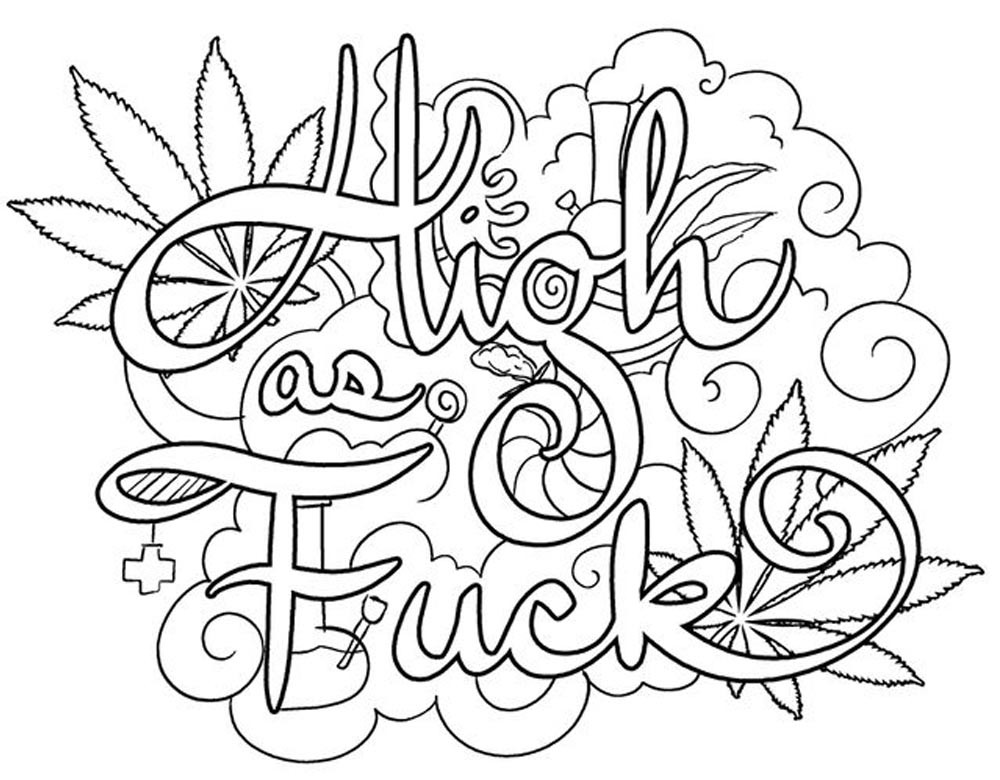 Free Printable Swear Word Coloring Pages
 Weed Coloring Pages 420 Swear Words Free Printable