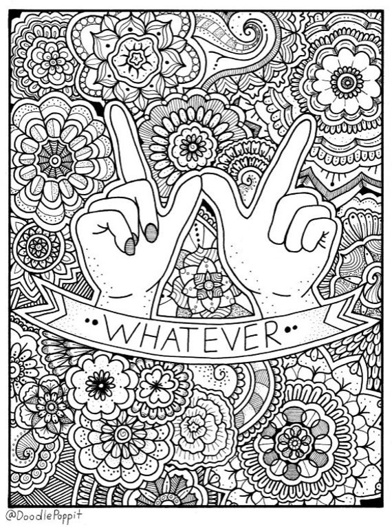 Free Printable Word Coloring Pages
 WHATEVER Coloring Page Coloring Book Pages Printable Adult