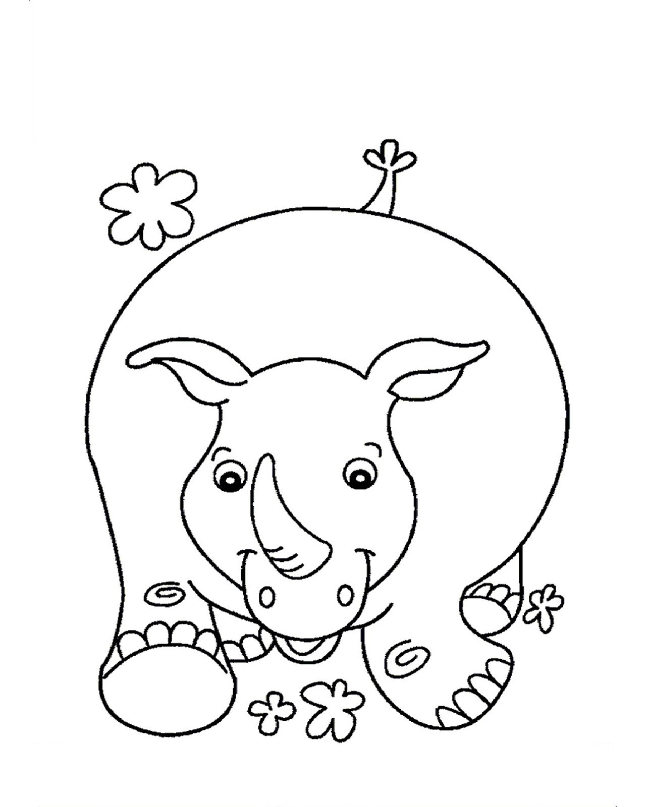 Free Toddler Coloring Pages
 Rhino Coloring Pages for child Preschool and Kindergarten