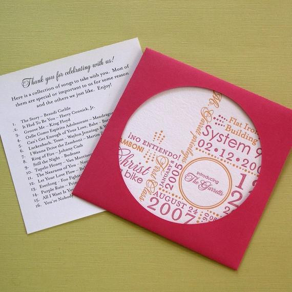 Free Wedding Favor Samples
 SAMPLE Letterpress Wedding Favor CD by armatodesign on Etsy