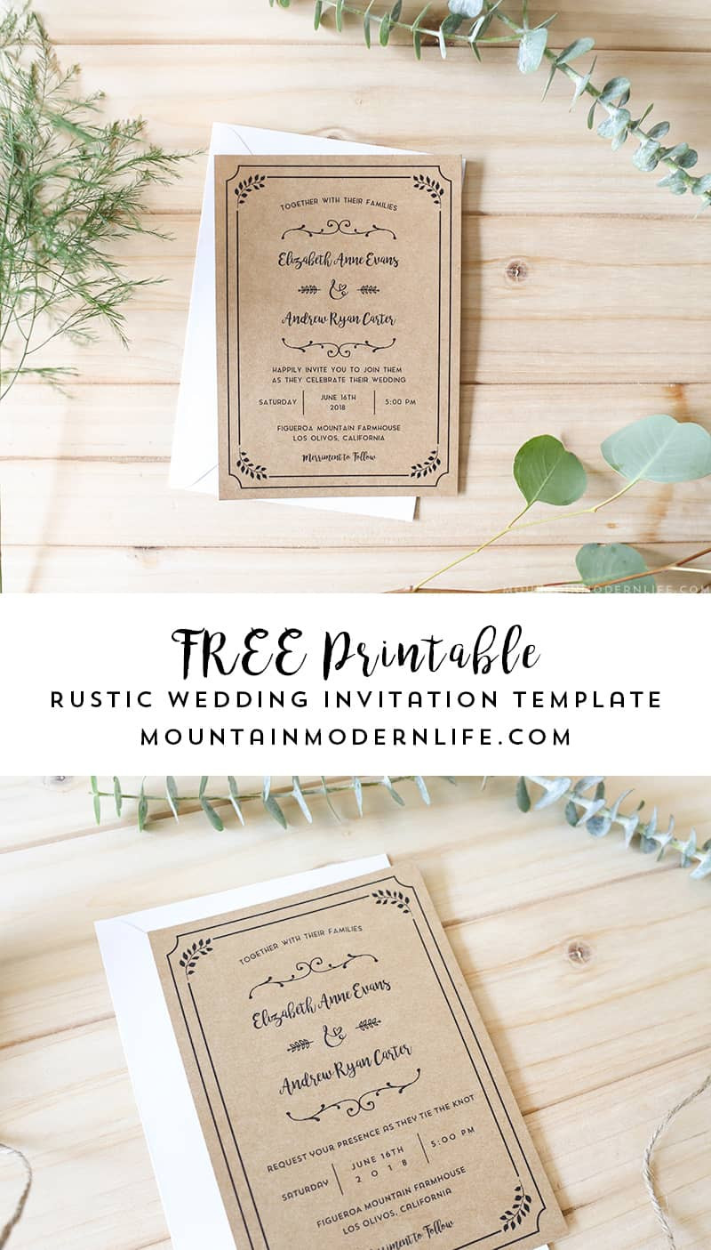 Free Wedding Invite Templates
 FREE Printable Wedding Invitation Template
