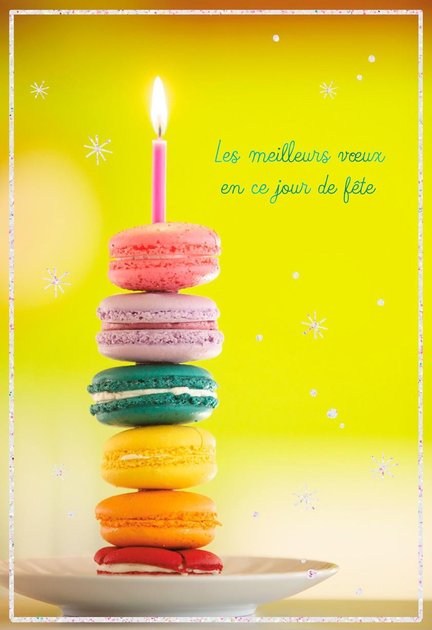 French Birthday Cards
 Macarons French Language Birthday Card Greeting Cards