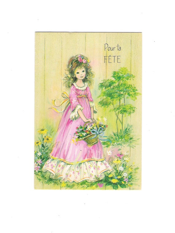 French Birthday Cards
 Items similar to Vintage 1970s French Birthday Greeting