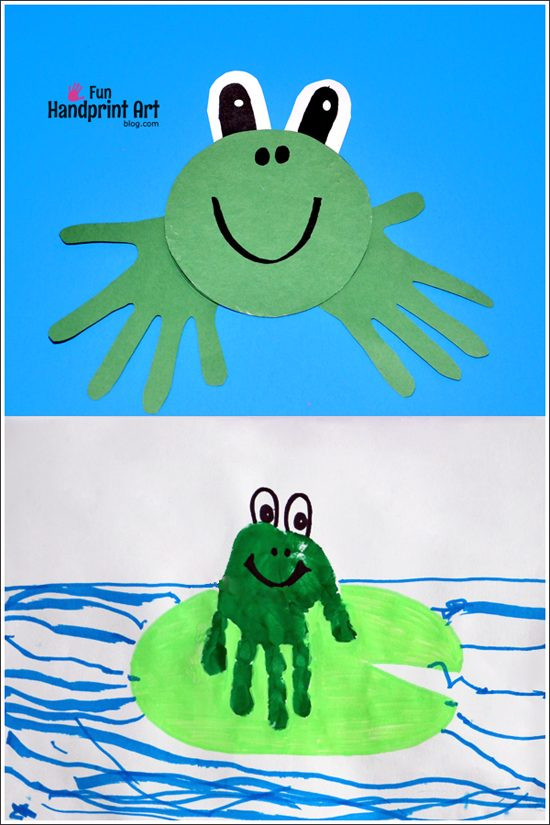 Frog Craft For Toddlers
 Easy to make Recycled CD Frog Craft Fun Handprint Art