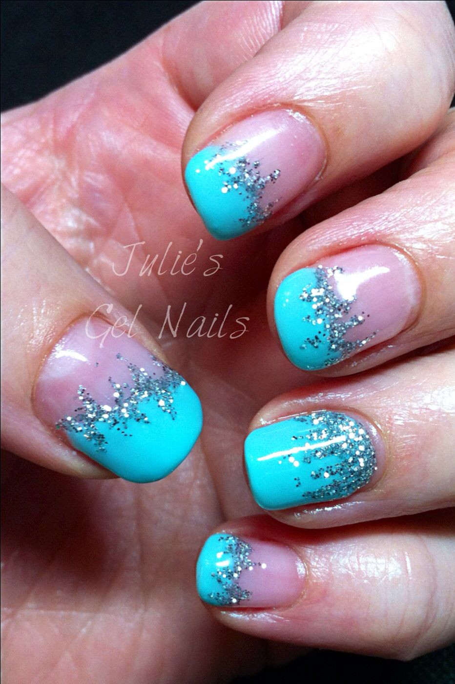 Frozen Nail Designs
 Aqua and silver nails inspired by elsa from frozen