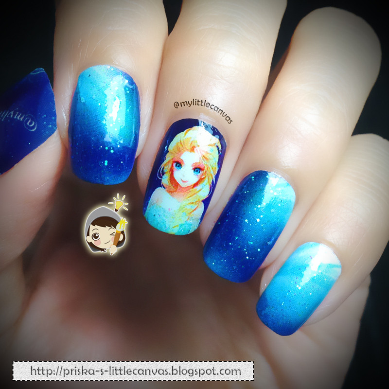 Frozen Nail Designs
 MyLittleCanvas FROZEN Nail Art Elsa