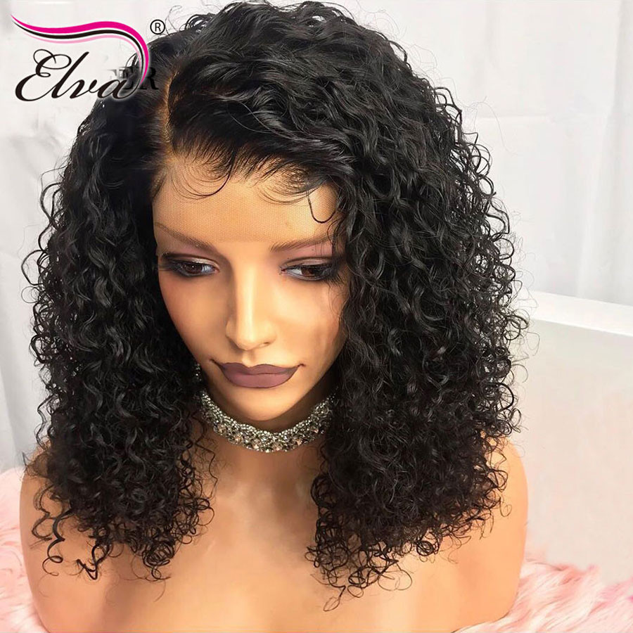 Full Lace Wigs With Baby Hair
 Curly Short Human Hair Wigs With Baby Hair Elva Remy Hair