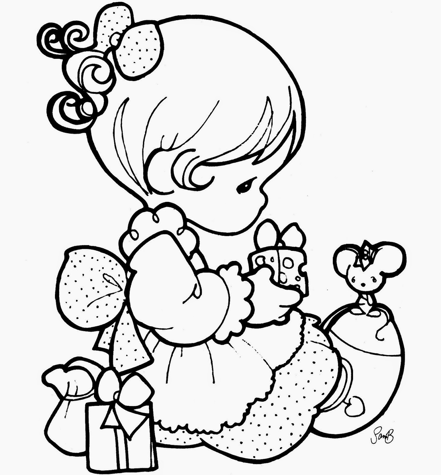 Fun Coloring Pages For Girls
 colours drawing wallpaper Beautiful Precious Moments Girl