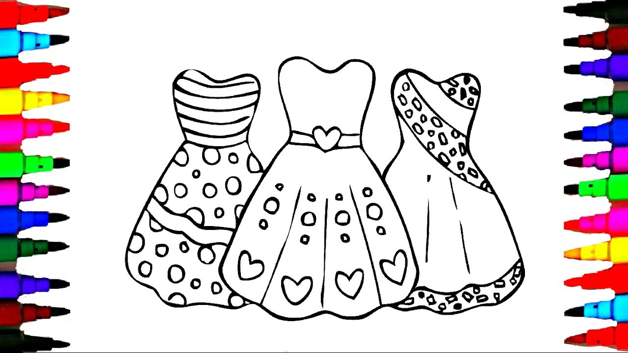 Fun Coloring Pages For Girls
 How To Draw Girls BARBIE Dress Coloring Pages Videos for