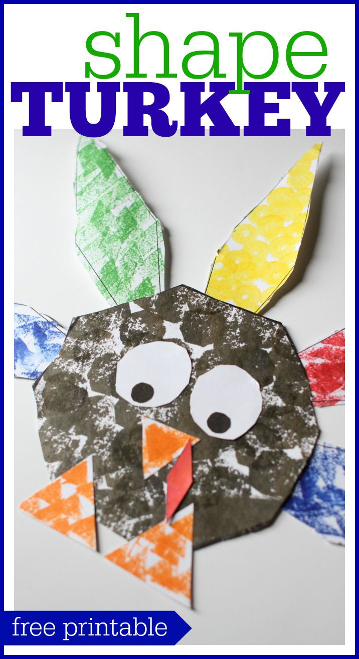 Fun Crafts For Preschoolers
 Shape Turkey for Preschoolers