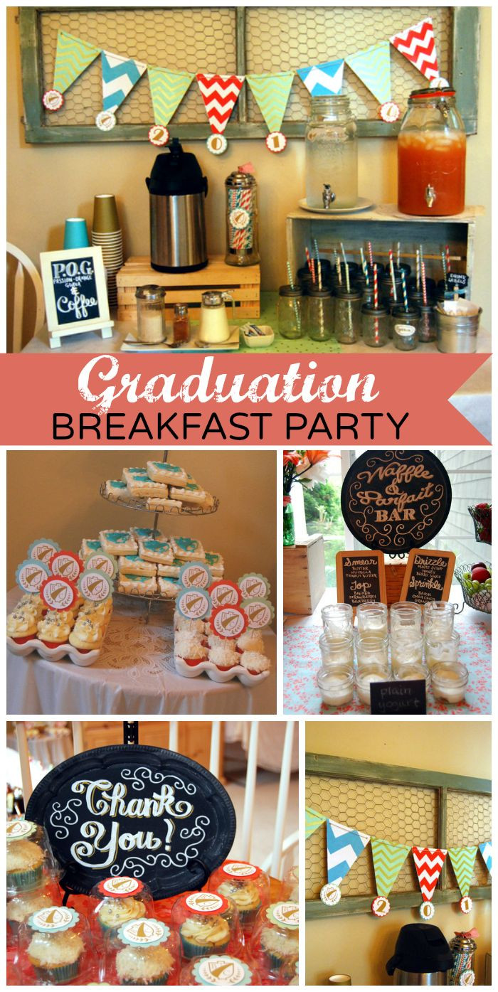 Fun Ideas For Graduation Party
 A delicious breakfast bar is set up for a Modern
