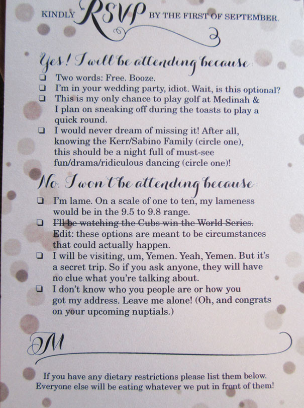 Fun Wedding Invitations
 9 Hilarious Wedding Invitations That Simply Can’t Be