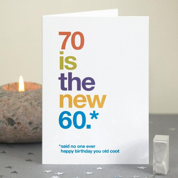 Funny 70th Birthday Cards
 Funny 70th Birthday Card 70 Card Sarcastic 70th Birthday