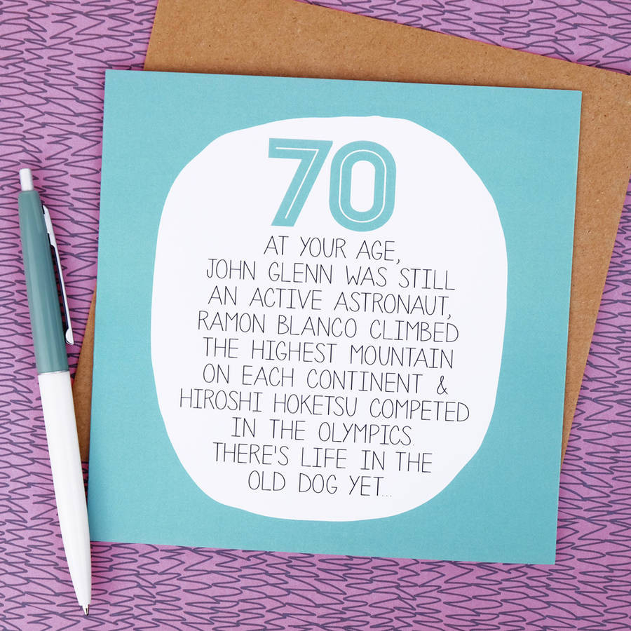 Funny 70th Birthday Cards
 by your age… funny 70th birthday card by paper plane