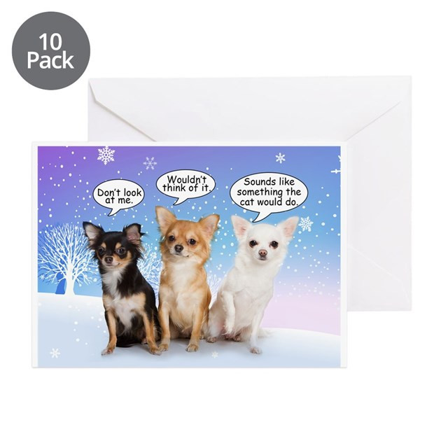 Funny Animal Birthday Cards
 Funny Chihuahua Christmas Cards Pk of 10 by shopdog ts