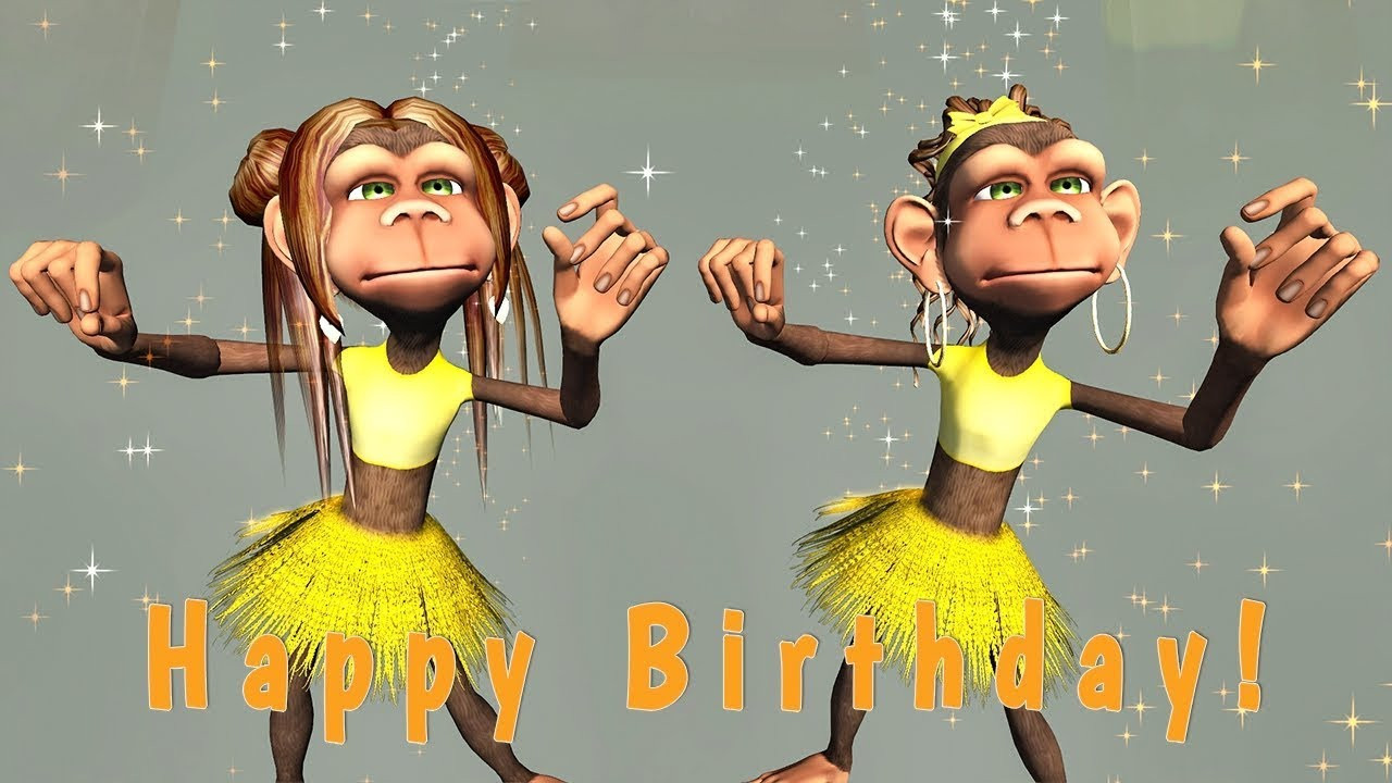Funny Animated Birthday Wishes
 Funny Happy Birthday Song Monkeys sing Happy Birthday