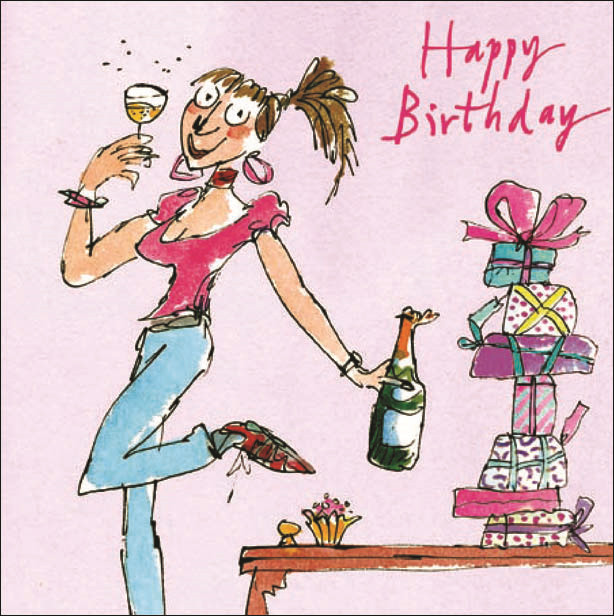 Funny Birthday Card Pictures
 Quentin Blake Female Happy Birthday Greeting Card Square