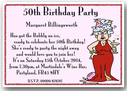 Funny Birthday Invitation Wording
 Funny 50th Birthday Party Invitation Wording