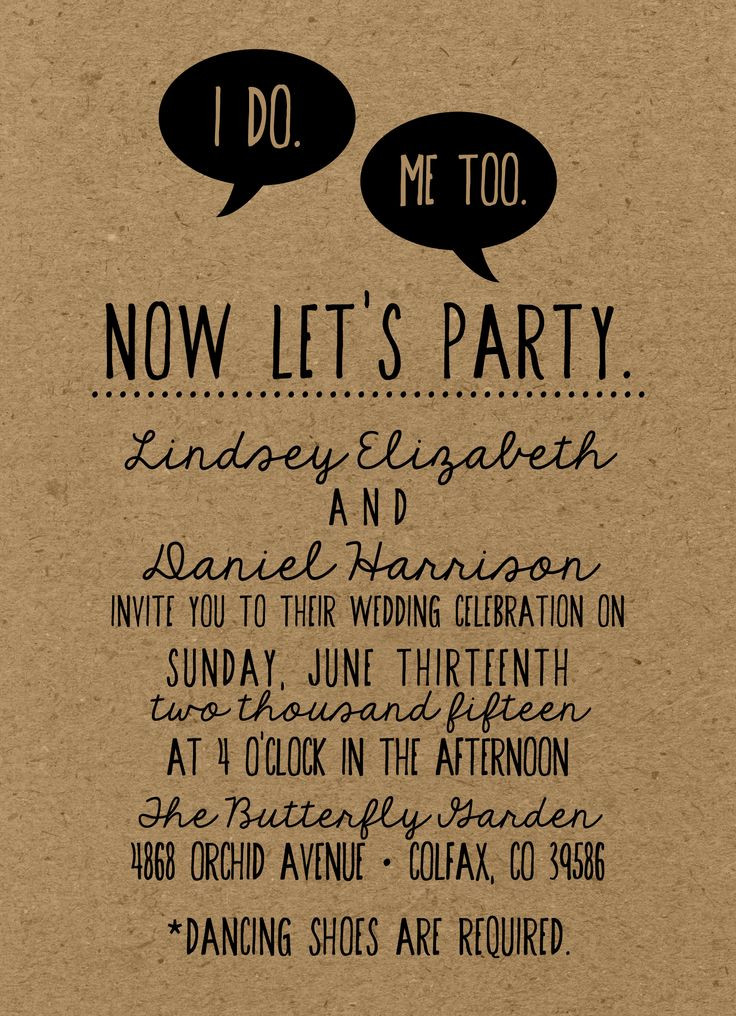 Funny Birthday Invitation Wording
 Rustic Trendy Hipster Wedding Invitation 2015 Kraft