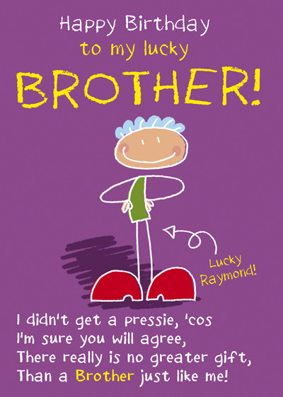 Funny Birthday Quotes For Brother
 Funny Brother Birthday Personalised Cards