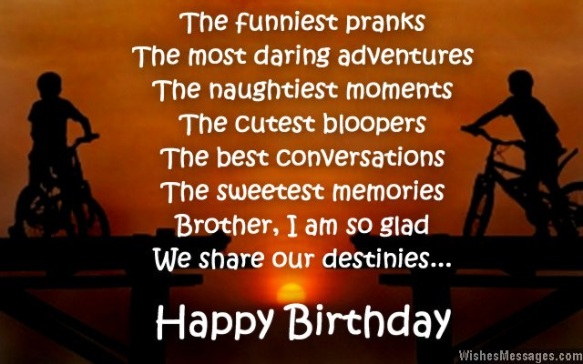 Funny Birthday Quotes For Brother
 Happy Birthday Wishes Poem for Brother