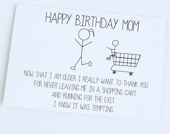 Funny Birthday Quotes Mom
 Mother Birthday Mom Birthday Funny Birthday Card Silly