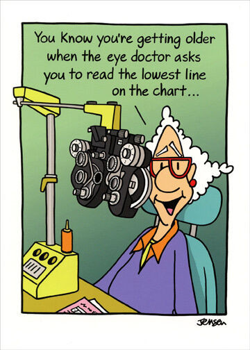 Funny Cards For Birthday
 Woman At Eye Doctor Funny Birthday Card Greeting Card by